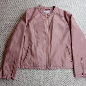 Chic Pink Faux-Leather Jacket — Women’s XXL / New York & Company